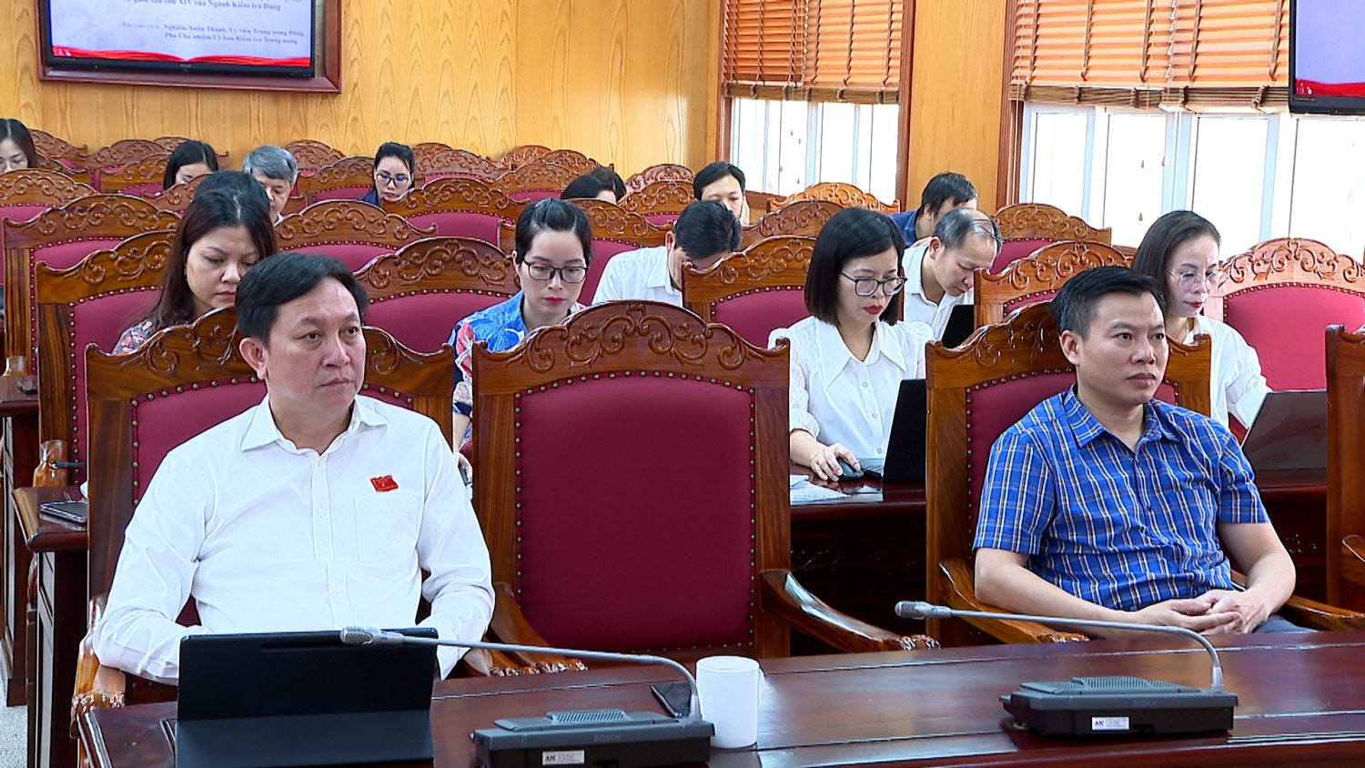 Đại biểu dự Hội nghị tại điểm cầu Ủy ban Kiểm tra Tỉnh ủy