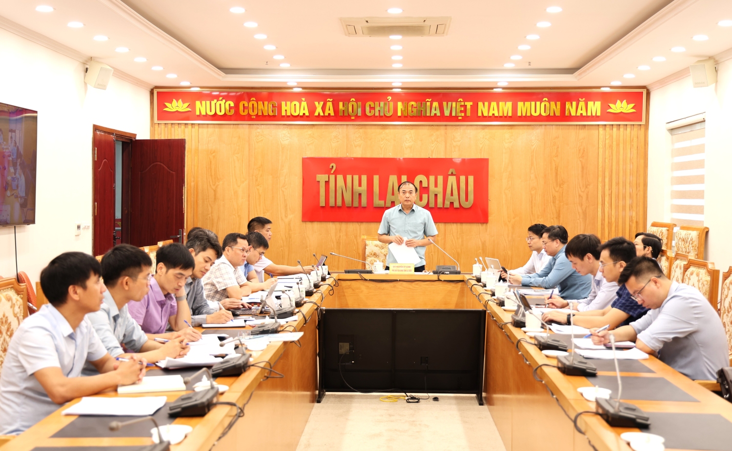 Quang cảnh Hội nghị tại điểm cầu tỉnh Lai Châu