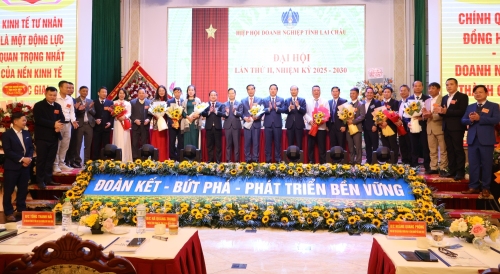 Các đồng chí lãnh đạo tỉnh, VCCI tặng hoa chúc mừng Ban Chấp hành Hiệp hội