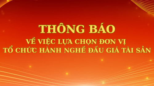 Thông báo về việc lựa chọn đơn vị tổ chức hành nghề đấu giá tài sản