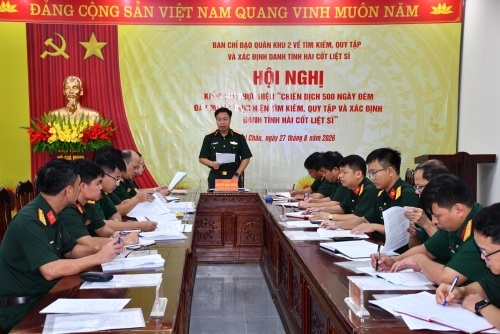 Ban Chỉ đạo Quân khu 2 kiểm tra thực hiện “Chiến dịch 500 ngày đêm đẩy mạnh thực hiện tìm kiếm, quy tập và xác định danh tính hài cốt Liệt sĩ” tại Bộ CHQS tỉnh Lai Châu