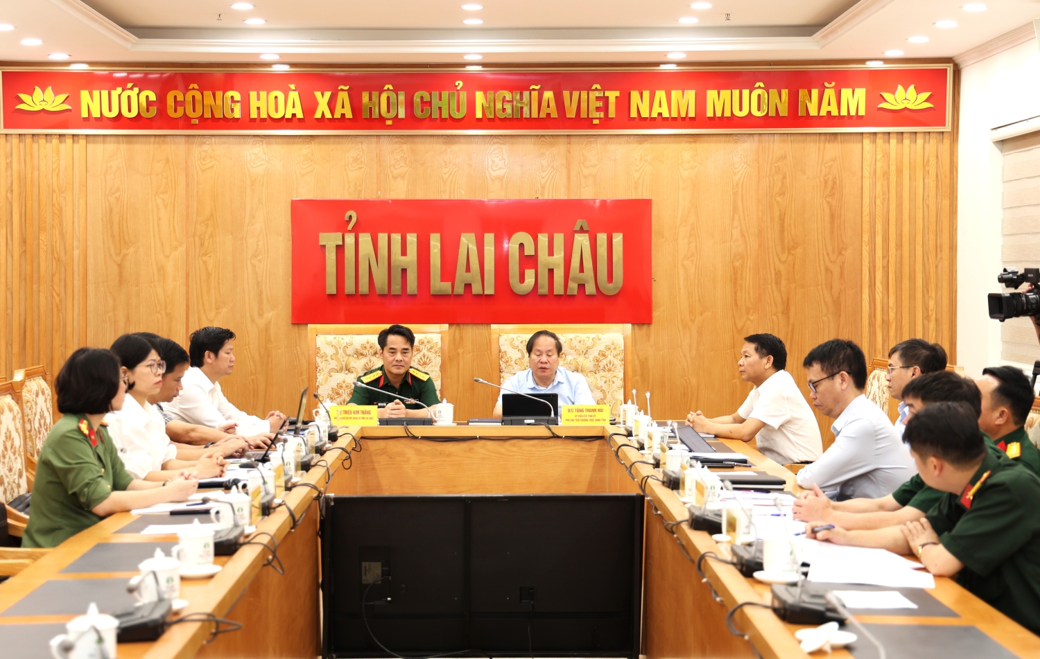 Quang cảnh Hội nghị tại điểm cầu tỉnh Lai Châu