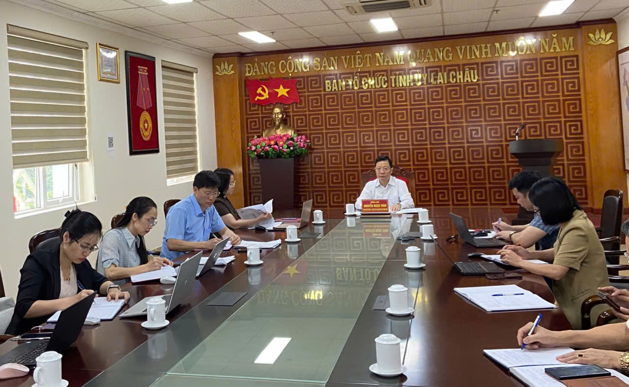 Quang cảnh Hội nghị tại điểm cầu tỉnh Lai Châu